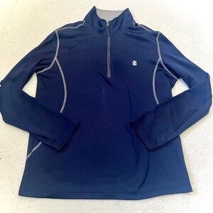 IZOD Golf Men's Navy Quarter Zip Long Sleeve Top - Medium